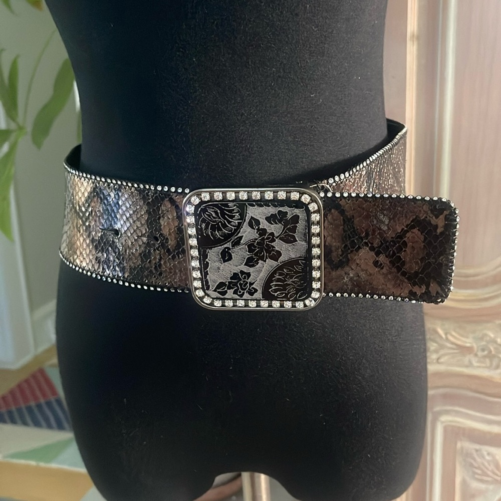 NANNI Milano Leather / Snake Skin Impression Belt